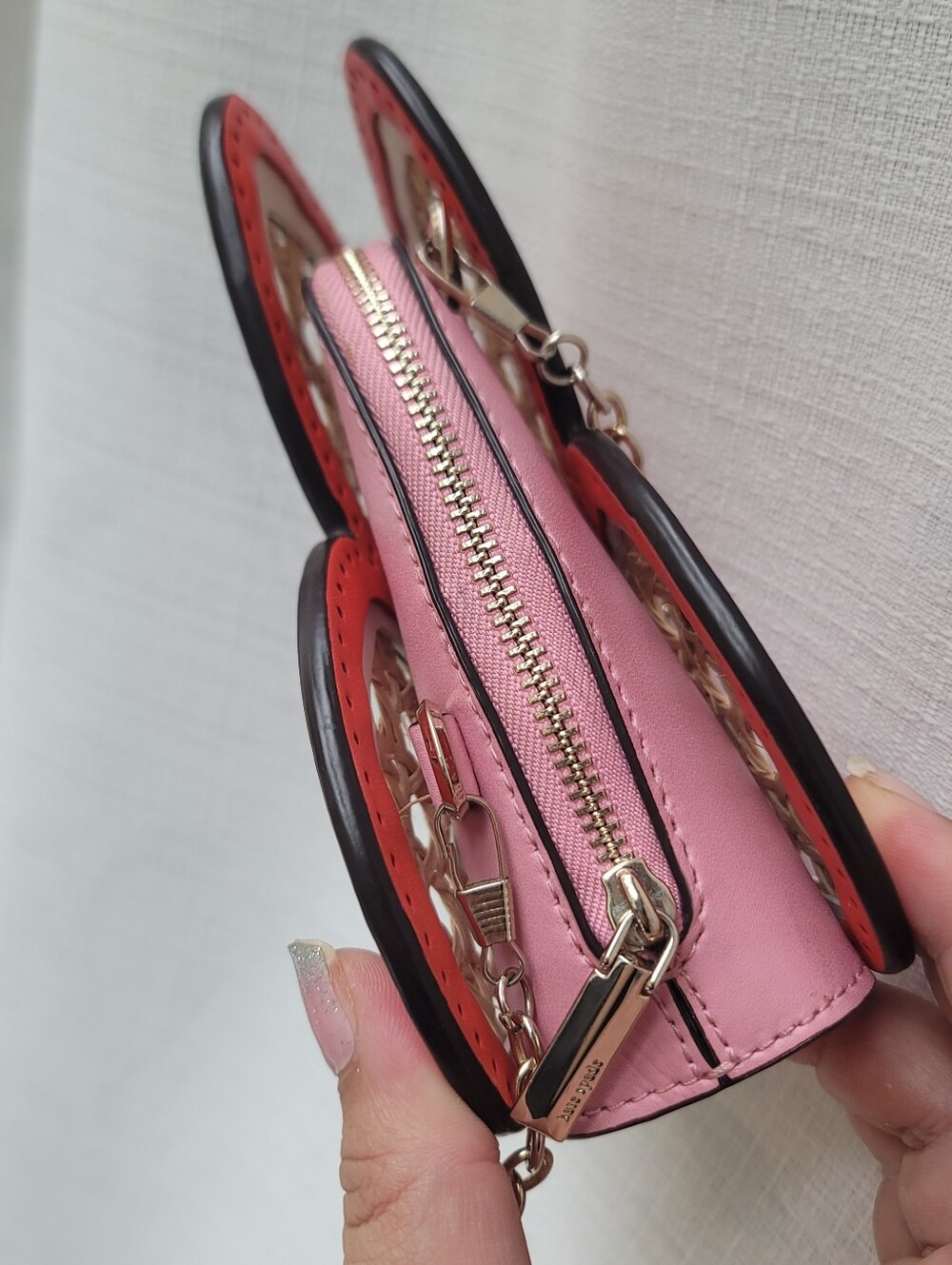 Kate Spade Wing It Wicker Butterfly Coin Pouch On A Chain - Picture 8 of 11